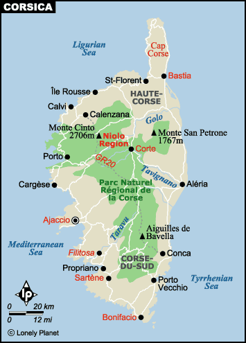 Corsica map