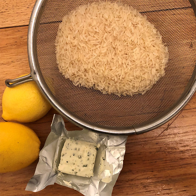 rice - lemons - boursin cheese