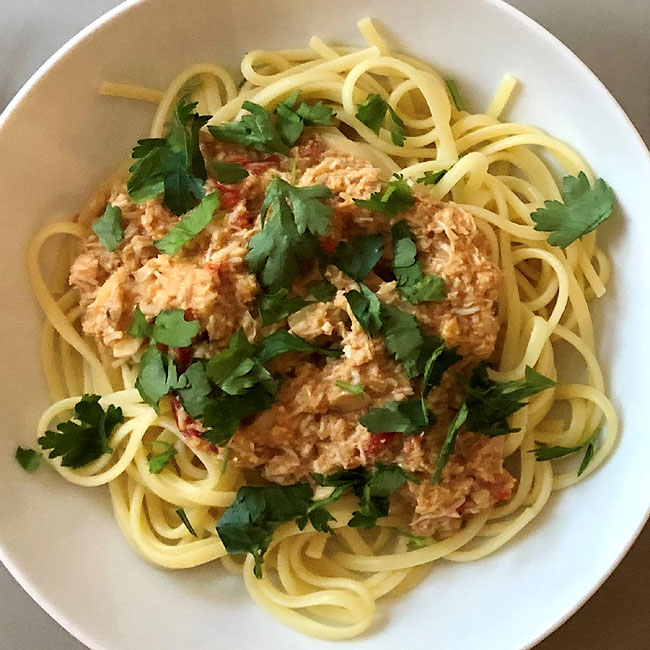 Crab Linguine with Chilli and Garlic