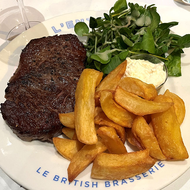 Entrecote steak and chips