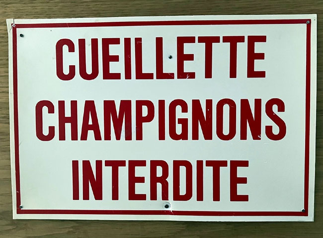 Champignons Interdite sign
